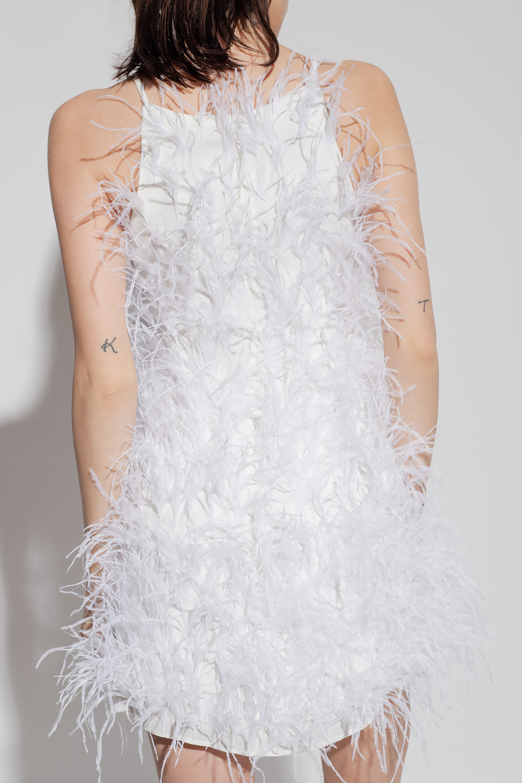 White 'Shannon' dress with ostrich feathers Cult Gaia - Vitkac Canada